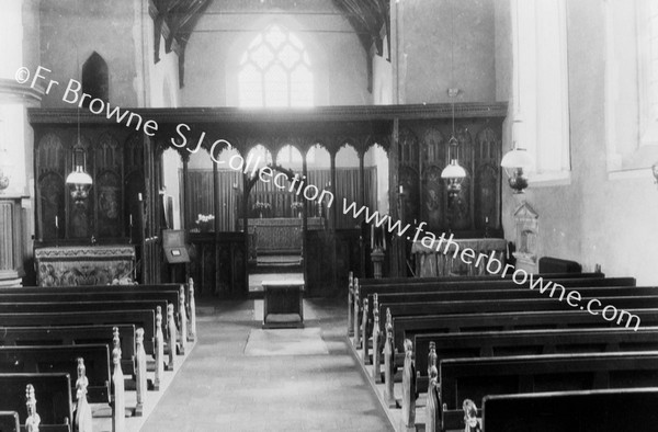 CHURCH OF ST HELEN INTERIOR WITH FONT